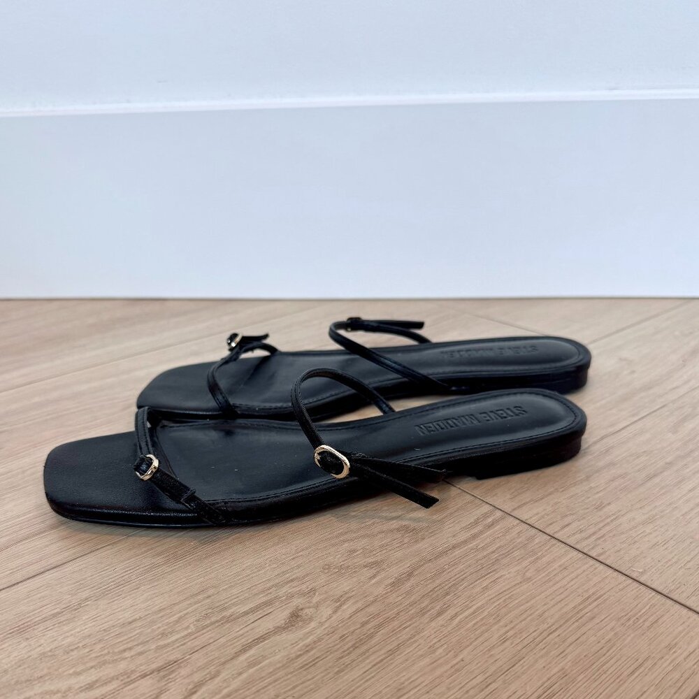 Steve Madden Black Leather Sandals 7.5